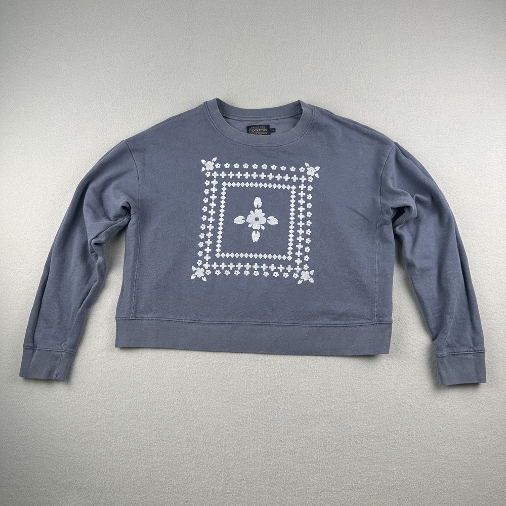 Pendleton Square Graphic French Terry Crewneck Sweatshirt Womens Size M Pullover